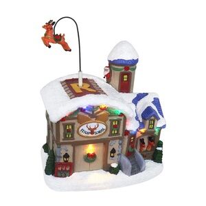 Top Treasures Reindeer School Christmas‎ Village Animated Pre Lit